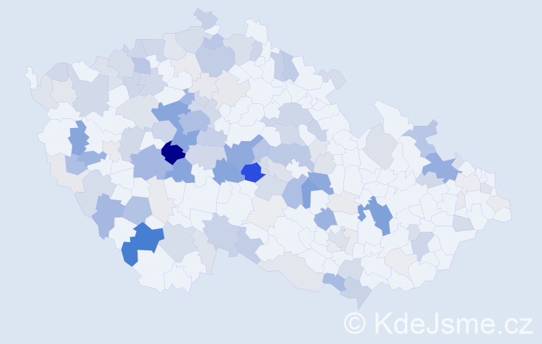 Příjmení: 'Tesárek', počet výskytů 511 v celé ČR