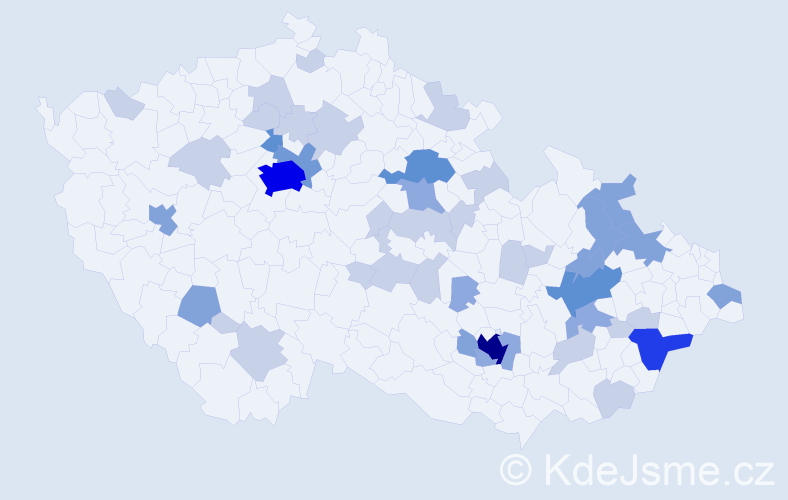 Příjmení: 'Christová', počet výskytů 104 v celé ČR