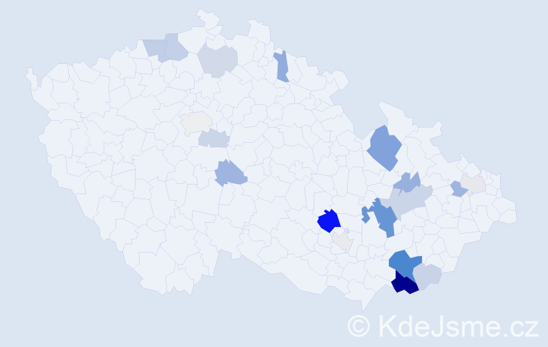 Příjmení: 'Vodná', počet výskytů 50 v celé ČR