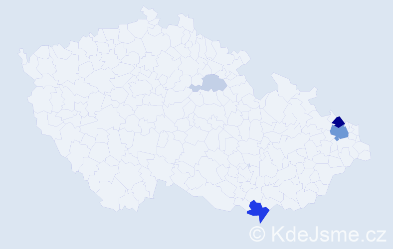 Příjmení: 'Kubináková', počet výskytů 16 v celé ČR