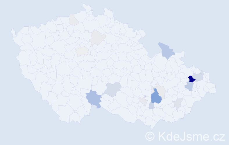 Příjmení: 'Gurková', počet výskytů 58 v celé ČR