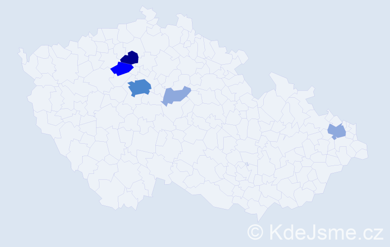 Příjmení: 'Markantová', počet výskytů 13 v celé ČR