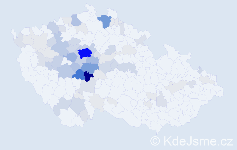 Příjmení: 'Zoul', počet výskytů 266 v celé ČR