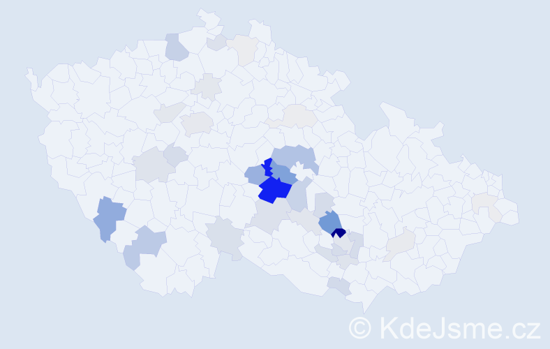 Příjmení: 'Dundáčková', počet výskytů 134 v celé ČR