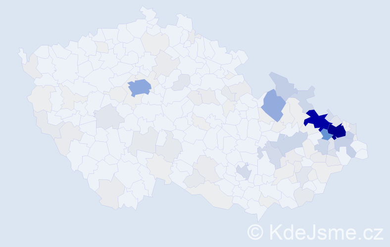 Příjmení: 'Vavrečková', počet výskytů 571 v celé ČR