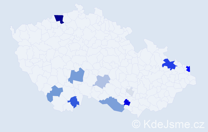 Příjmení: 'Bujnovská', počet výskytů 27 v celé ČR