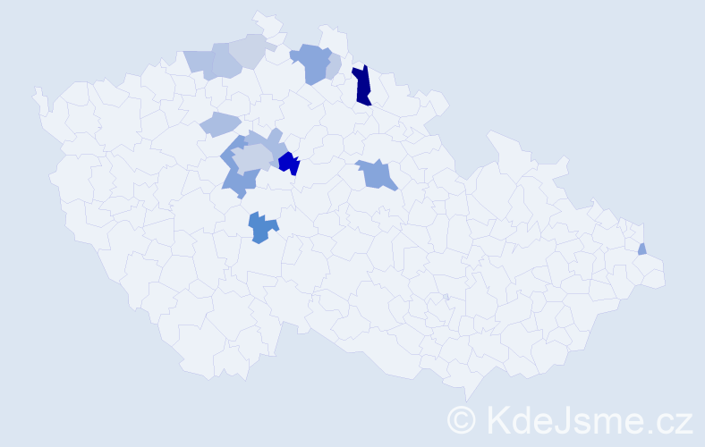 Příjmení: 'Kebrt', počet výskytů 40 v celé ČR