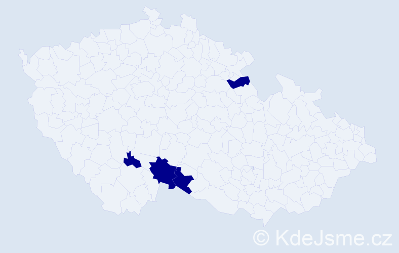 Příjmení: 'Pataiová', počet výskytů 4 v celé ČR