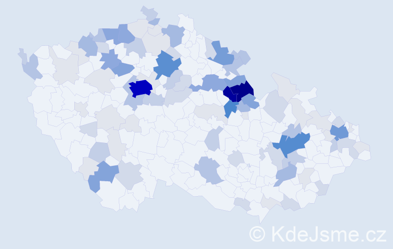 Příjmení: 'Myšáková', počet výskytů 350 v celé ČR