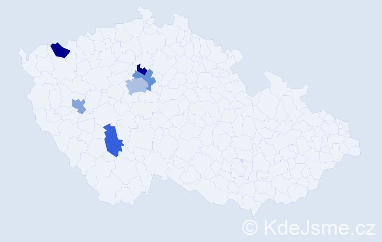 Příjmení: 'Chernyavskyy', počet výskytů 8 v celé ČR