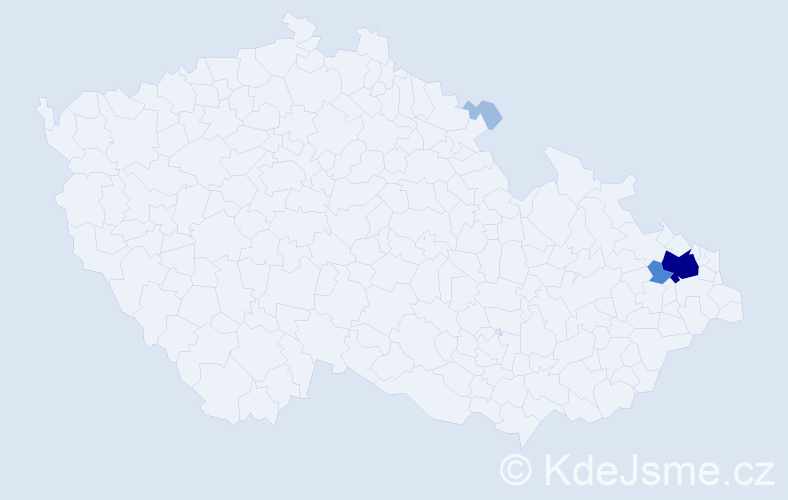 Příjmení: 'Polleč', počet výskytů 7 v celé ČR