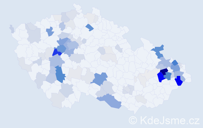 Příjmení: 'Biskupová', počet výskytů 361 v celé ČR