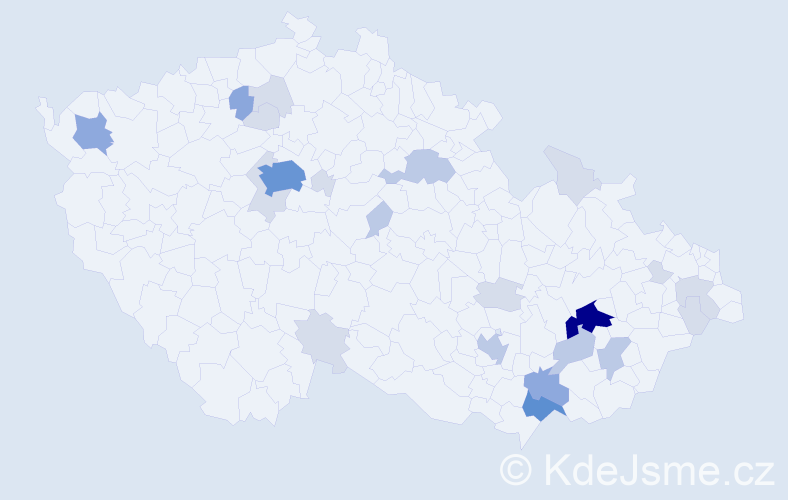 Příjmení: 'Stokláska', počet výskytů 64 v celé ČR