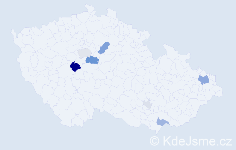 Příjmení: 'Pinsker', počet výskytů 13 v celé ČR