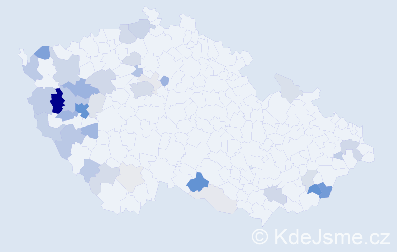 Příjmení: 'Kantnerová', počet výskytů 120 v celé ČR