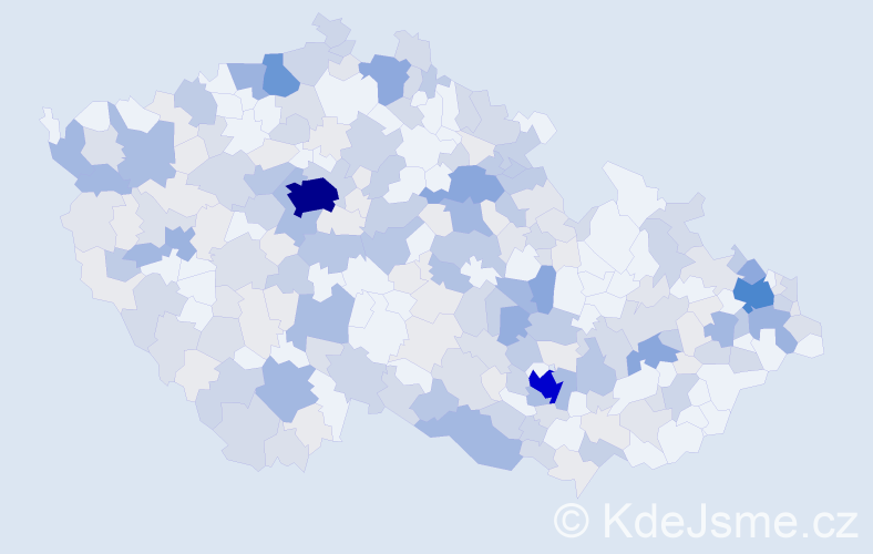 Příjmení: 'Krištof', počet výskytů 870 v celé ČR