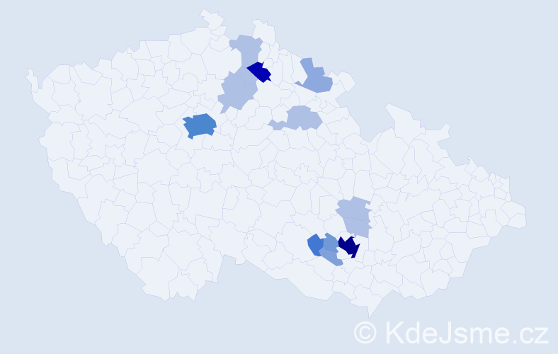 Příjmení: 'Mohelský', počet výskytů 68 v celé ČR