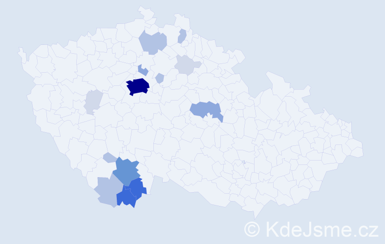 Příjmení: 'Marchal', počet výskytů 58 v celé ČR