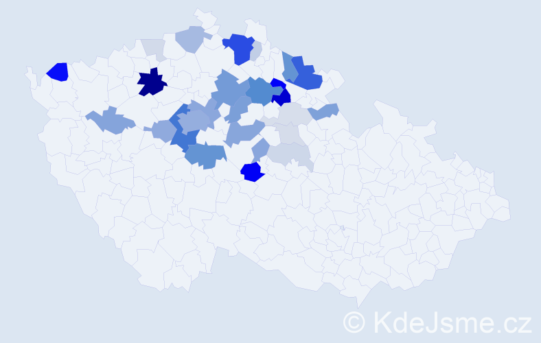 Příjmení: 'Zmatlíková', počet výskytů 104 v celé ČR