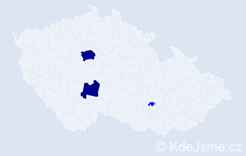 Příjmení: 'Kajda', počet výskytů 5 v celé ČR