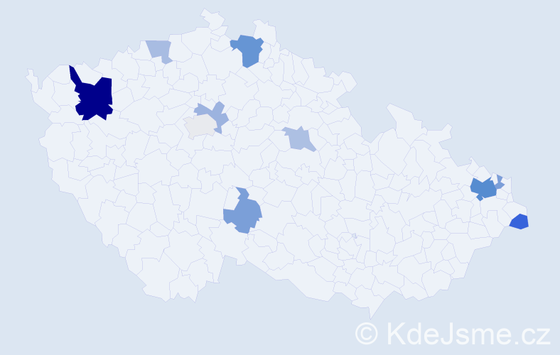 Příjmení: 'Kormančík', počet výskytů 23 v celé ČR