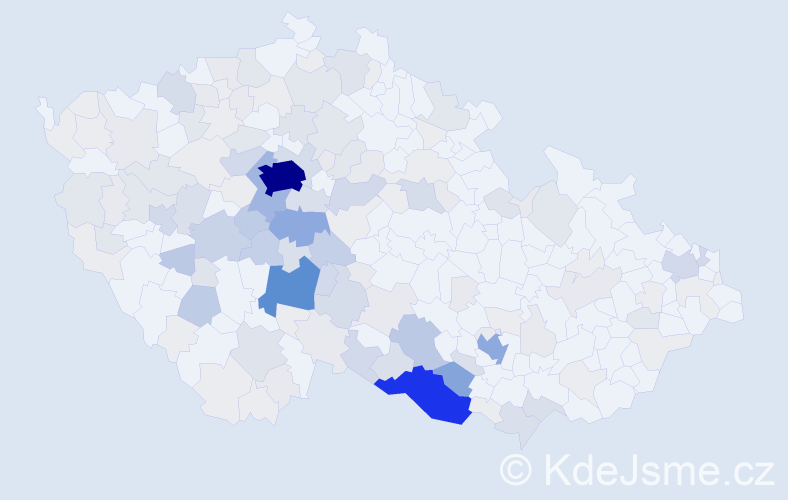 Příjmení: 'Balík', počet výskytů 627 v celé ČR