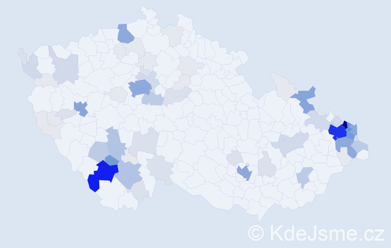 Příjmení: 'Seberová', počet výskytů 317 v celé ČR
