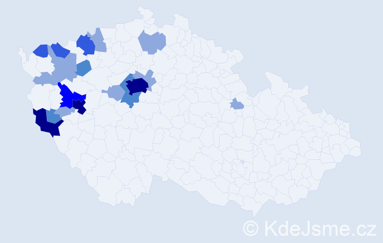 Příjmení: 'Hamatová', počet výskytů 43 v celé ČR