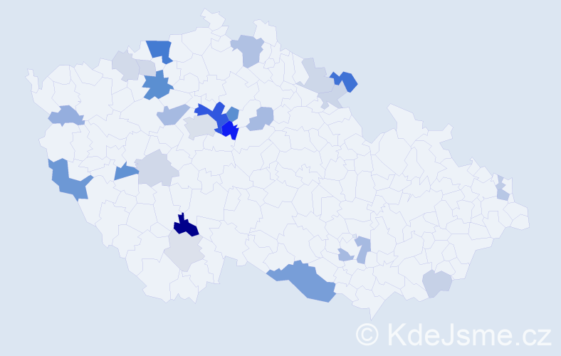 Příjmení: 'Blümlová', počet výskytů 70 v celé ČR