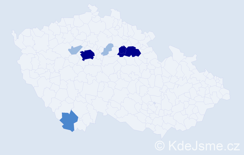 Příjmení: 'Bousová', počet výskytů 16 v celé ČR