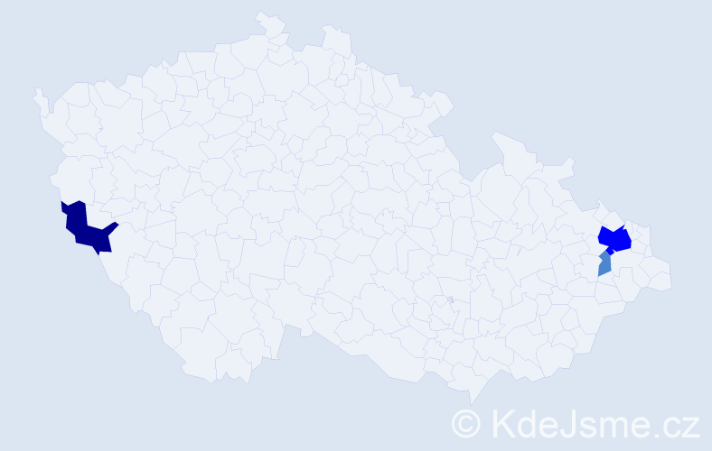 Příjmení: 'Podpleská', počet výskytů 6 v celé ČR