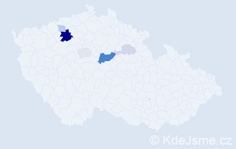 Příjmení: 'Korenc', počet výskytů 16 v celé ČR