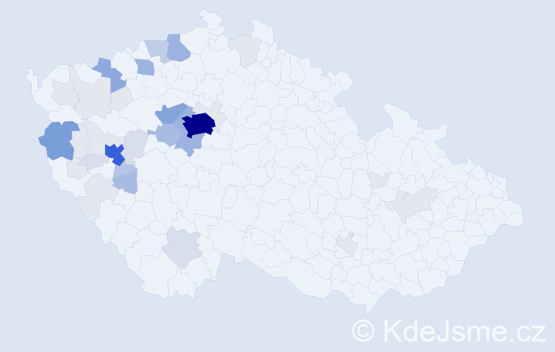 Příjmení: 'Šroubek', počet výskytů 155 v celé ČR