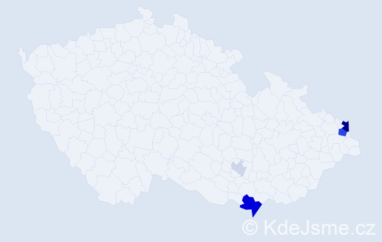 Příjmení: 'Dora', počet výskytů 11 v celé ČR
