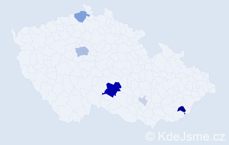 Příjmení: 'Činčár', počet výskytů 12 v celé ČR