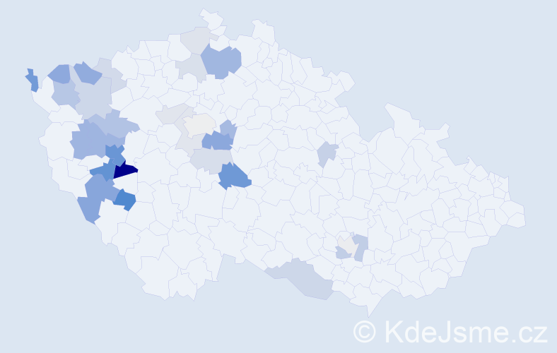 Příjmení: 'Rupert', počet výskytů 70 v celé ČR