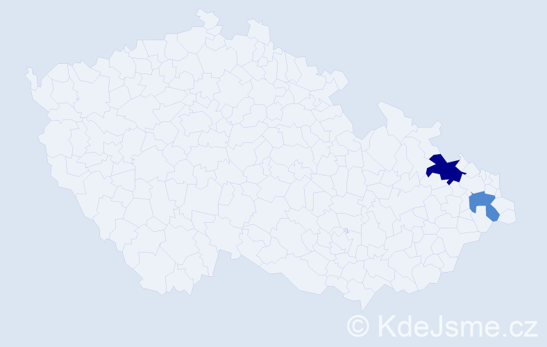 Příjmení: 'Tvardová', počet výskytů 3 v celé ČR