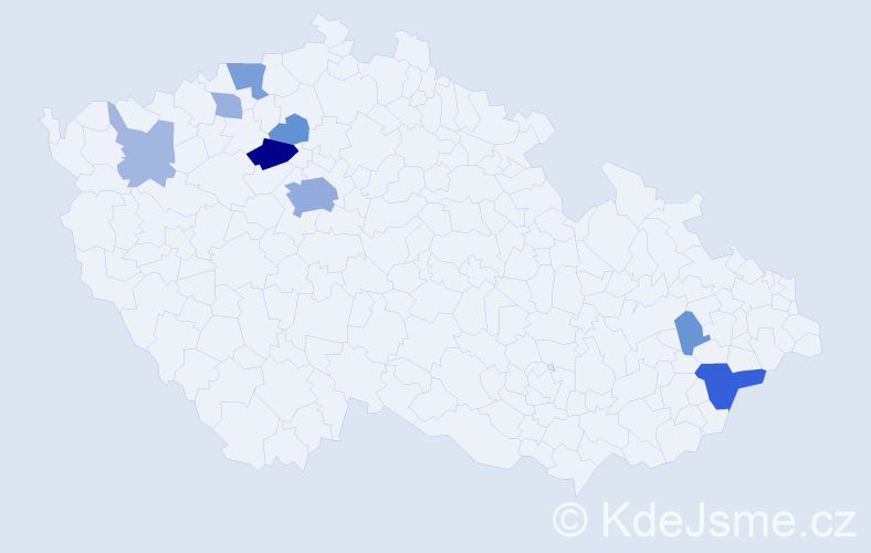 Příjmení: 'Blahotová', počet výskytů 22 v celé ČR