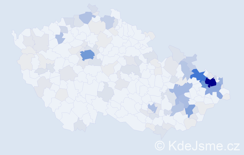 Příjmení: 'Vajdová', počet výskytů 467 v celé ČR