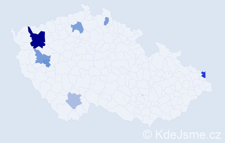 Příjmení: 'Hasler', počet výskytů 15 v celé ČR