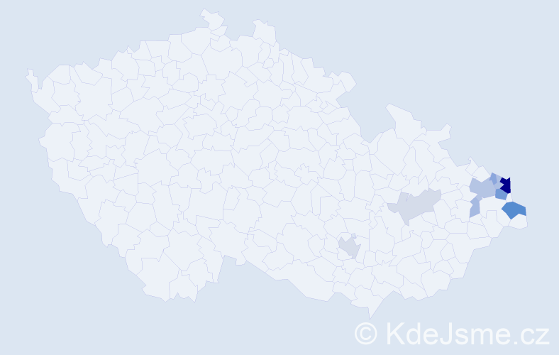 Příjmení: 'Mrajca', počet výskytů 29 v celé ČR
