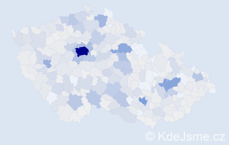 Příjmení: 'Vodička', počet výskytů 2666 v celé ČR