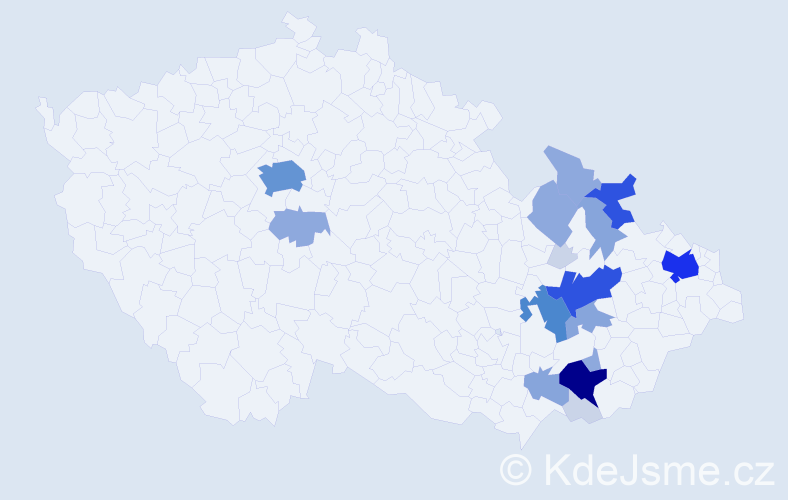 Příjmení: 'Palánková', počet výskytů 68 v celé ČR