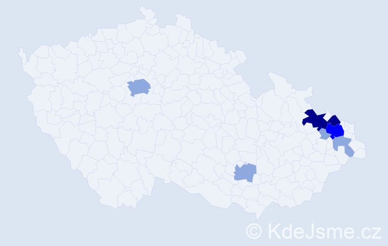 Příjmení: 'Ochvatová', počet výskytů 31 v celé ČR