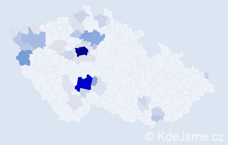 Příjmení: 'Kostroun', počet výskytů 130 v celé ČR