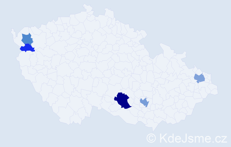 Příjmení: 'Makki', počet výskytů 14 v celé ČR