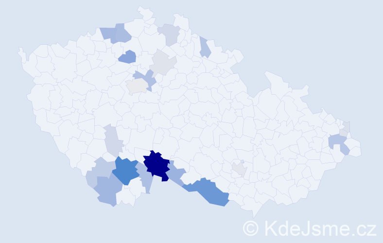 Příjmení: 'Kandl', počet výskytů 71 v celé ČR