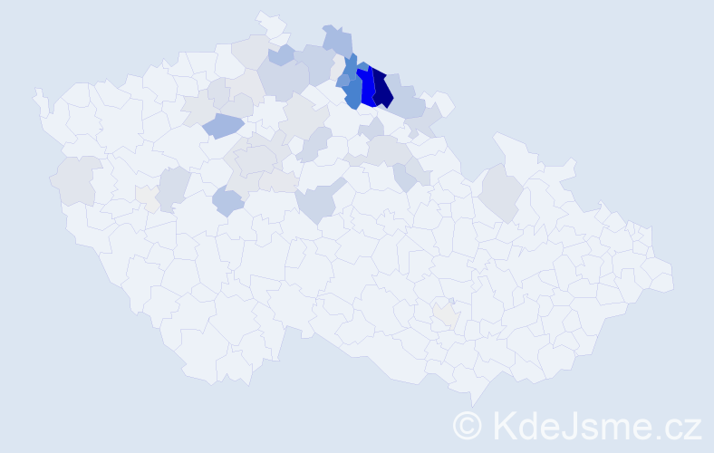 Příjmení: 'Bachtík', počet výskytů 142 v celé ČR