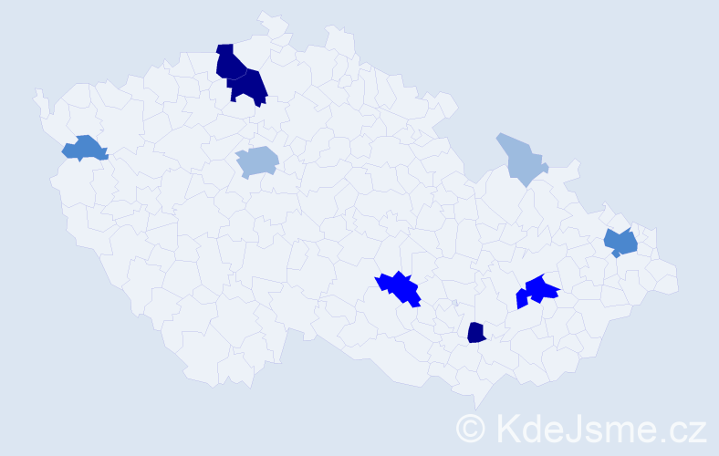 Příjmení: 'Kozmon', počet výskytů 24 v celé ČR
