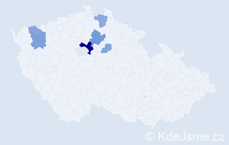 Příjmení: 'Mišnerová', počet výskytů 25 v celé ČR